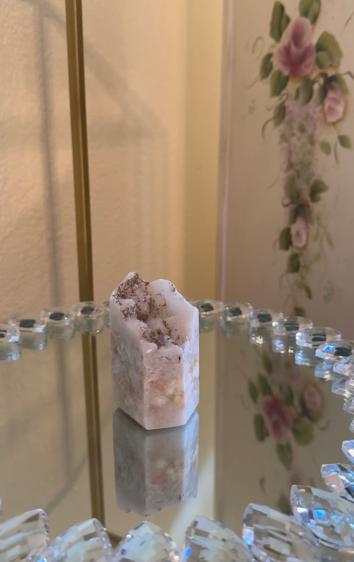 Rare Pink Amethyst with Pyrite Freeform