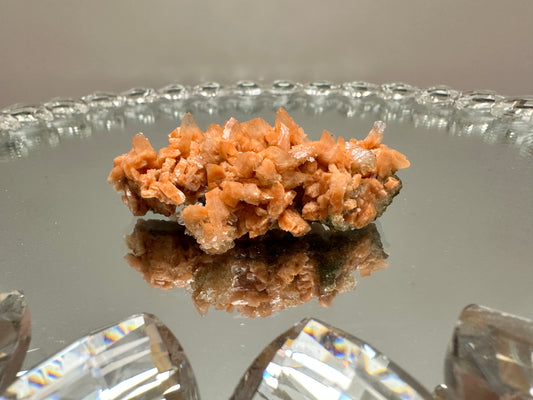 Chabazite with Orange Stilbite and Small Clear Quartz Points