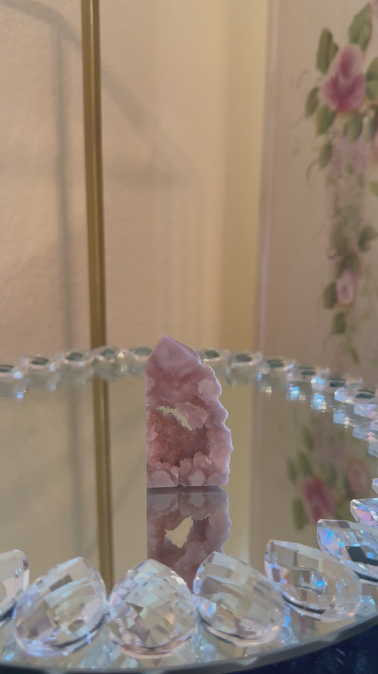 Tiny Pink Amethyst & Flower Agate Freeform